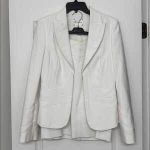 Marciano White Cotton and Modal Skirt Blazer Suit Size M